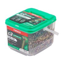 C2 Strong-Fix - PZ - Double Countersunk - Twin-Cut - Yellow 4 x 25 Tub 1700