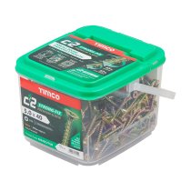 C2 Strong-Fix - PZ - Double Countersunk - Twin-Cut - Yellow 5.0 x 60 Tub 400
