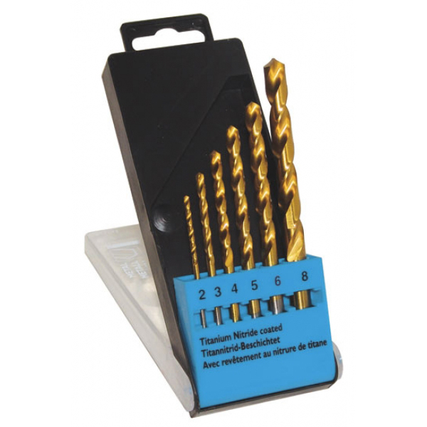 118° TiN coated HSS drill bit set - 6pc