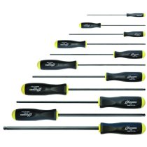 BONDHUS BSX11L Ball Driver Hex Screwdriver 11pcs Imperial Set 5/64"-3/8", 10737