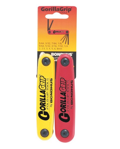 BONDHUS Gorilla Grip Hex fold up 7pcs Key Set Twin Pack HF16, 12522