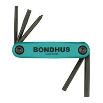 BONDHUS Gorilla Grip Hex fold up 5pcs Key Set PH/SLOT/AWL AFU5, 12545