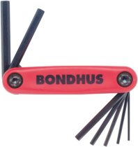 BONDHUS Gorilla Grip Hex fold up 7pcs Key Set 1.5-6mm HF7MS, 12592