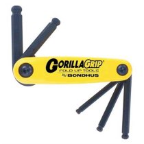 BONDHUS Gorilla Grip Hex fold up 5pcs Hex Key Set 3/16-3/8, 12894