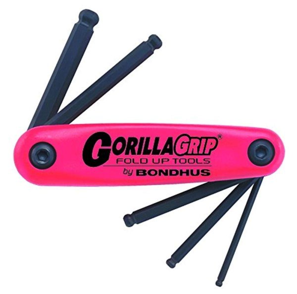 BONDHUS Gorilla Grip Hex fold up 5pcs Hex Key Set 5-10mm BPT BF5M, 12897