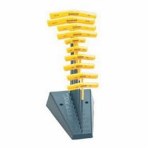 BONDHUS BTX10/S T-Handle Ball Driver Hex 10pcs Imperial Set + Stand 3/32″-3/8″, 13190