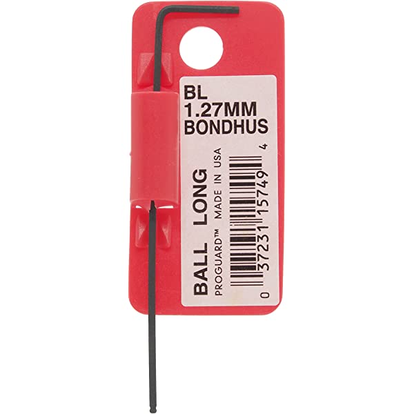 BONDHUS BL1.27 BallEnd Hex Key Barcoded 1.27mm, 15749