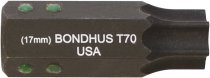 BONDHUS T70 Torx ProHold InHex Socket Bit, TX70, 32070
