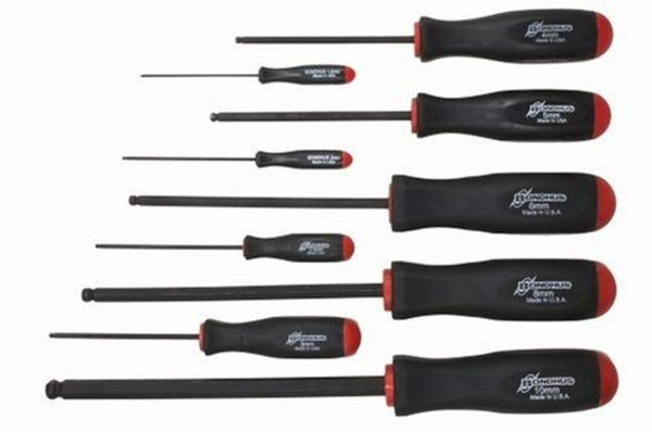 BONDHUS PBSX9M Prohold BallEnd Hex Screwdriver 9pcs Metric Set 1.5mm-10mm, 74699