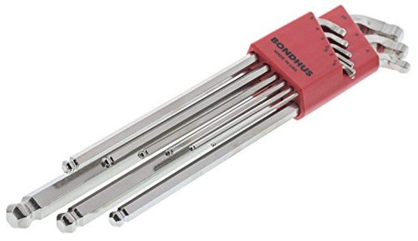 BONDHUS SDBLX9MBXL BriteGuard Stubby Double BallEnd Hex 9pcs Metric Set 1.5mm-10mm, 77099