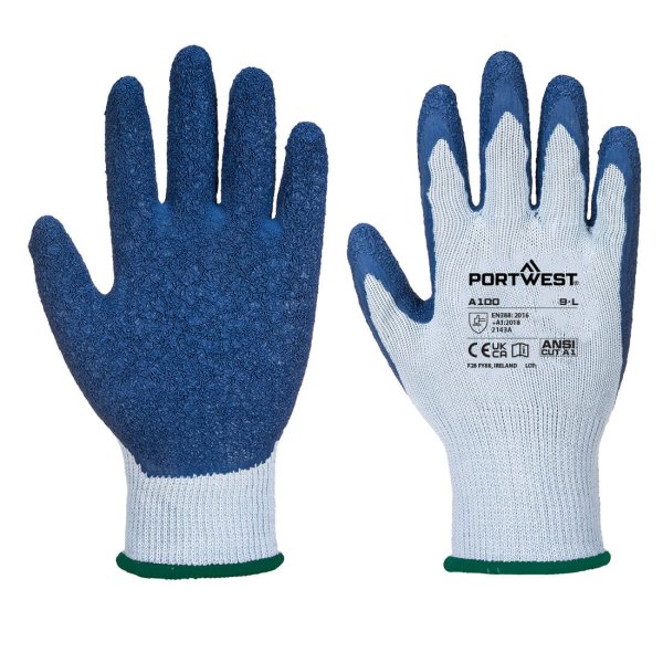 A100 - Grip Glove - Latex Grey/Blue