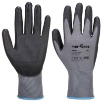a120 - PU Palm Glove grey/black (10 pk)