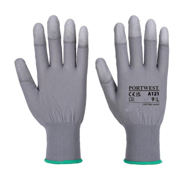 A121 - PU Fingertip Glove Grey (pk 10)