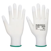 A121 - PU Fingertip Glove White (pk10)
