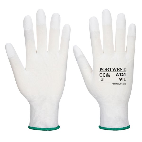 A121 - PU Fingertip Glove White (pk10)