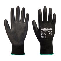 A128 - PU Palm Glove Latex Free (Retail Pack) Black (pk 10)