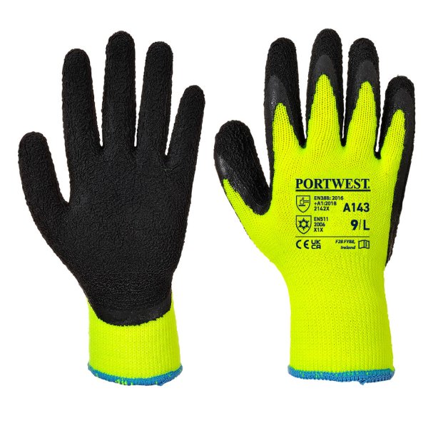 A143 - Thermal Soft Grip Glove Yellow/Black