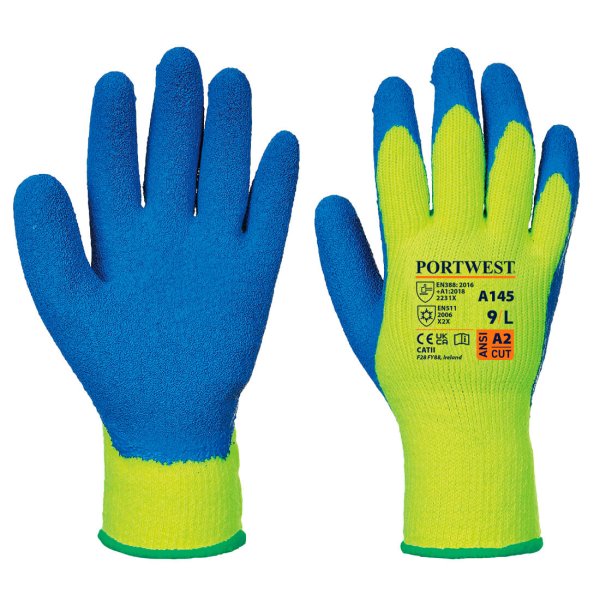A145 - Cold Grip Glove Yellow/Blue