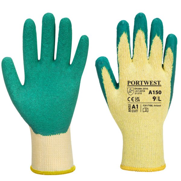 A150 - Classic Grip Glove - Latex Green (10 pk)