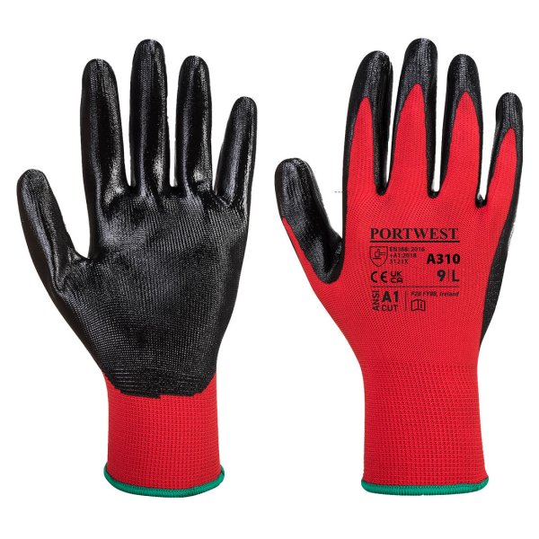 A310 - Flexo Grip Nitrile Glove Red/Black (pk 10)