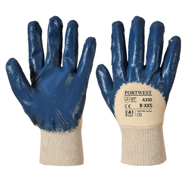 A330 - Nitrile Light Knitwrist Navy (pk 10)