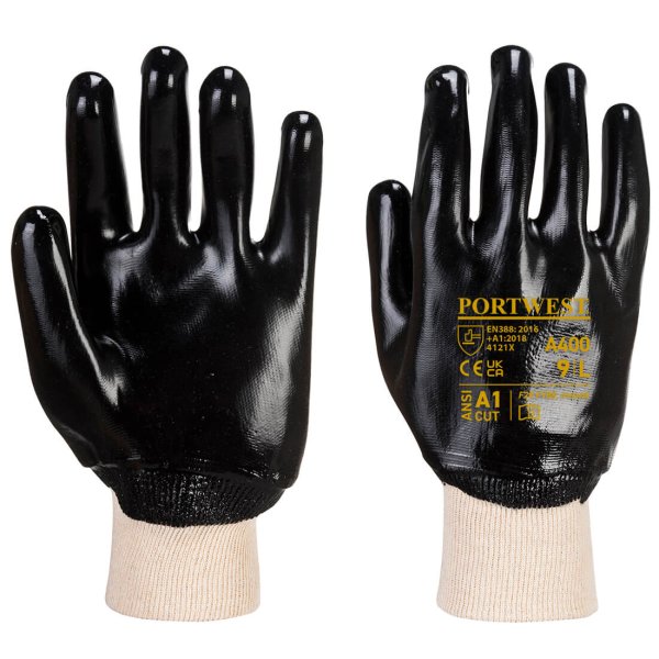 A400 - PVC Knitwrist Black (pk 10)