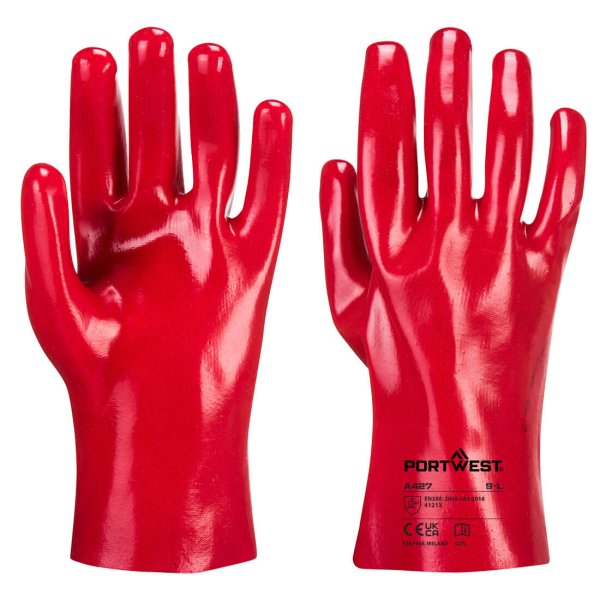 A427 - Grip 12 PVC Gauntlet 27cm Red (pk 10)