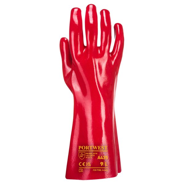 A435 - Grip 12 PVC Gauntlet 35cm Red