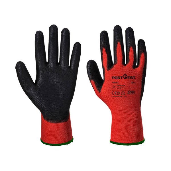A641 - Red - PU Glove Red/Black (pk 10)