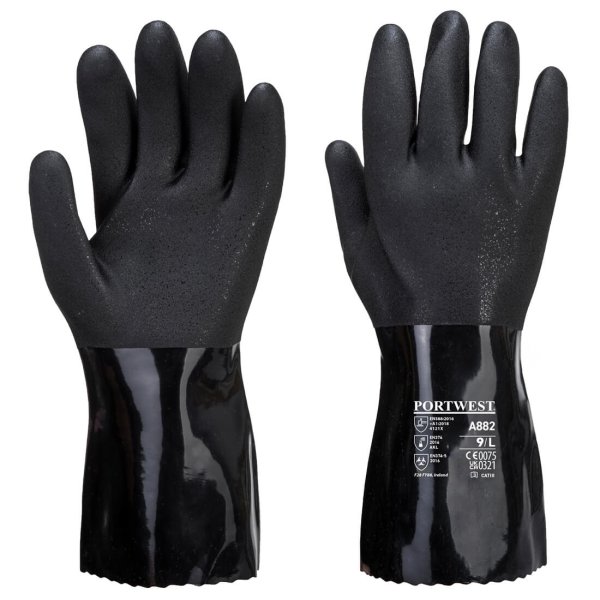 A882 - ESD PVC Chemical Gauntlet Black