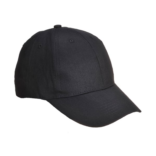 B010 - Six Panel Baseball Cap Black