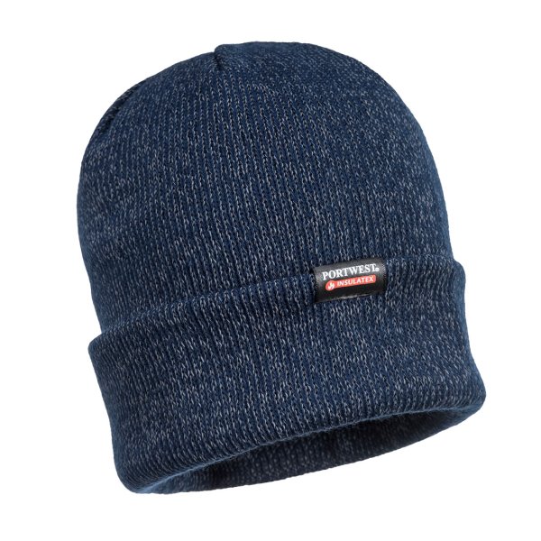 B026 - Insulated Reflective Knit Beanie Navy