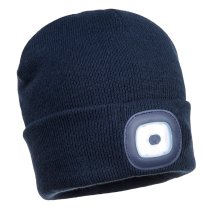 B029 - Beanie USB Rechargeable LED Head Light Navy