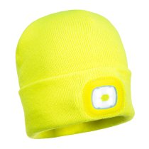 B029 - Beanie USB Rechargeable LED Head Light Yellow