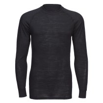 B183 - Merino Wool Crewneck Baselayer Top Black