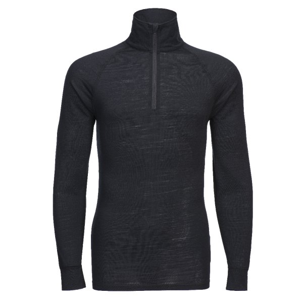 B184 - Merino Wool 1/4 Zip Baselayer Top Black