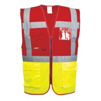 C276 - Paris Hi-Vis Contrast Executive Vest Yellow/Red