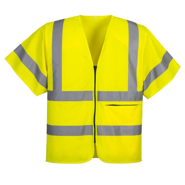 C372 - Hi-Vis Band and Brace Zip Vest S/S Yellow