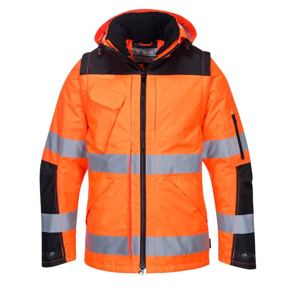 C469 - Hi-Vis 3-in-1 Contrast Winter Pro Jacket Orange/Black
