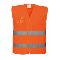 C494 - Hi-Vis Half Mesh Two Band Vest Orange
