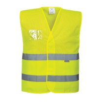 C494 - Hi-Vis Half Mesh Two Band Vest Yellow