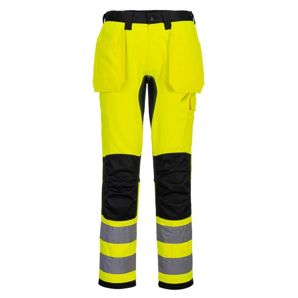 CD889 - WX2 Eco Hi-Vis Holster Pocket Trousers Yellow/Black