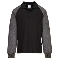 CR15 - Polo Shirt with Cut Resistant Sleeves Black