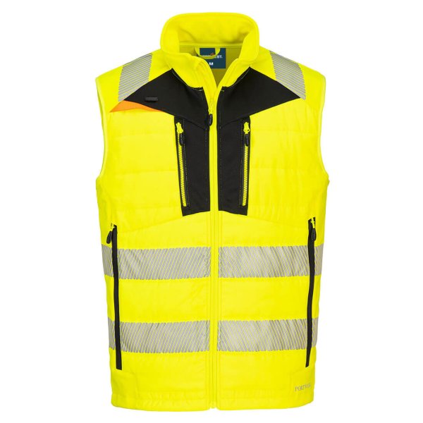 DX479 - DX4 Hi-Vis Hybrid Baffle Bodywarmer Yellow/Black