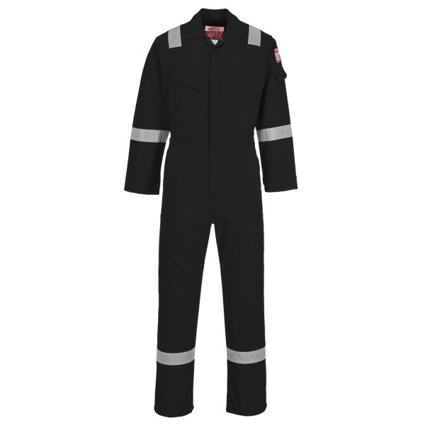 FR21 - Flame Resistant Super Light Weight Anti-Static Coverall 210g Black