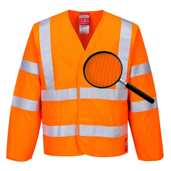 FR85 - Hi-Vis Anti Static Jacket - Flame Resistant Orange