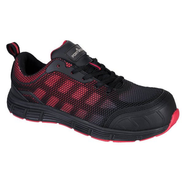 FT35 - Portwest Compositelite Ogwen Low Cut Trainer S1P Black/Red