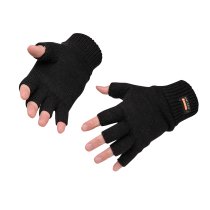 GL14 - Insulated Fingerless Knit Glove Black
