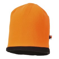 HA14 - Reversible Hi-Vis Beanie Hat Orange/Black