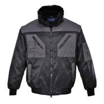 PJ20 - Two Tone Pilot Jacket Black/Grey